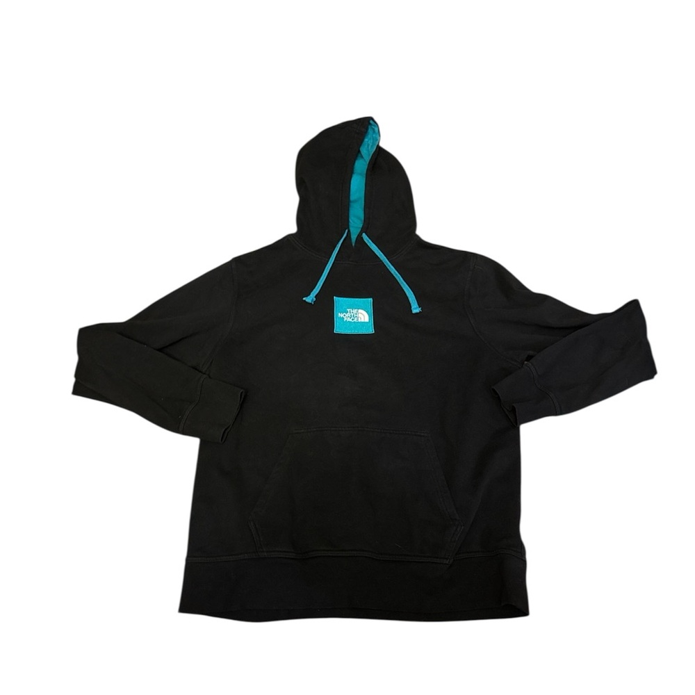 The North Face Men's Black and Teal Hoodie
